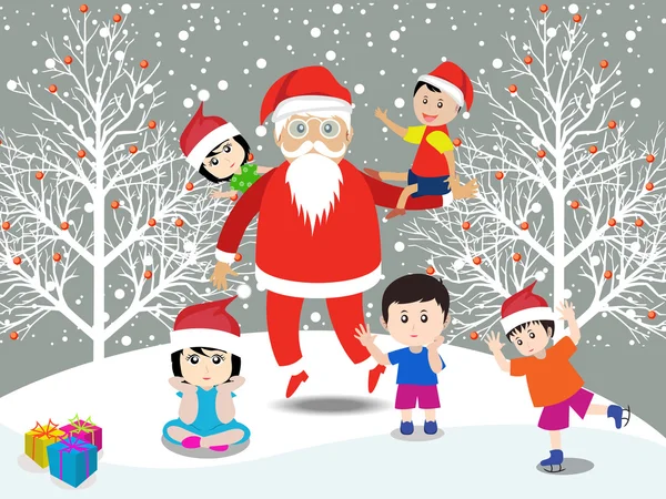 Merry christmas with Santa Claus — Stock Vector