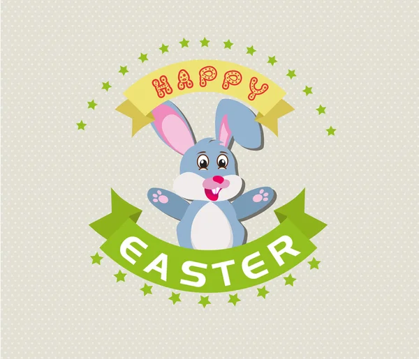 Carte de Pâques avec œufs et lapins — Image vectorielle