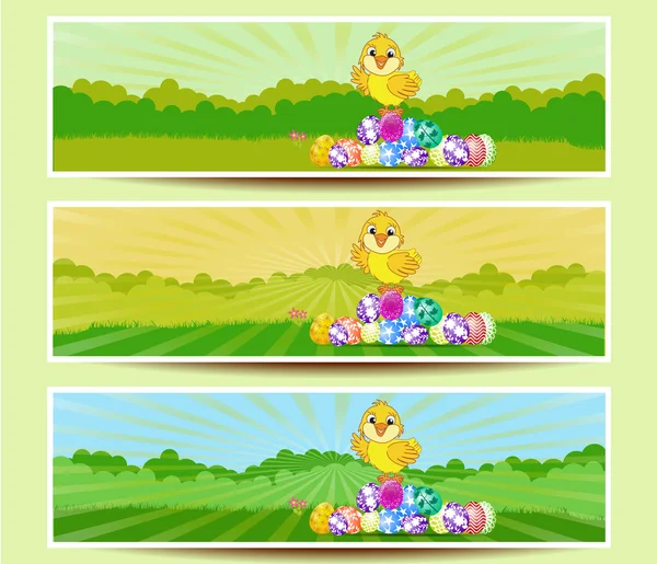 Set of three Easter banners — Stock Vector