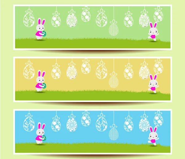 Set of three Easter banners — Stock Vector