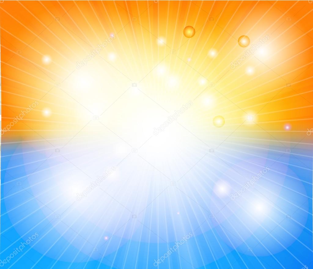 Hot sun lights, abstract summer background vector illustration
