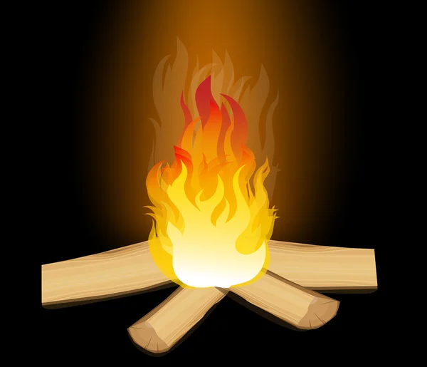 Ilustración vectorial de elementos de fuego — Vector de stock