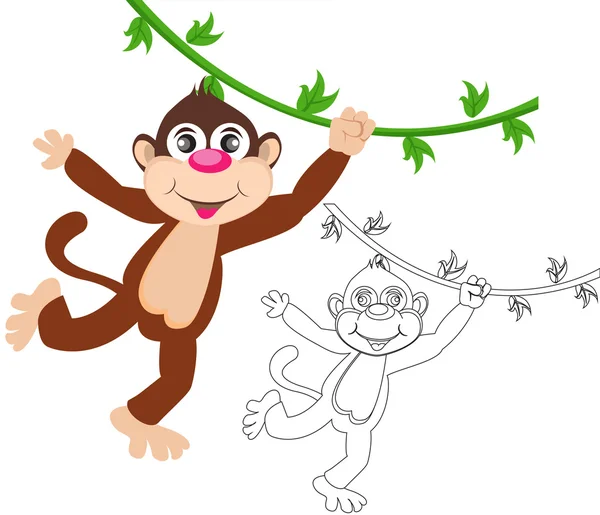 Wesoła małpa. kreskówka — Wektor stockowy