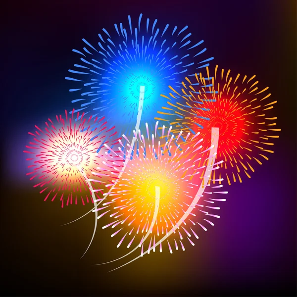 Fuochi d'artificio vettoriali sfondo — Vettoriale Stock