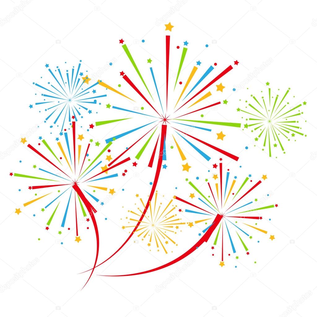 Vector fireworks background