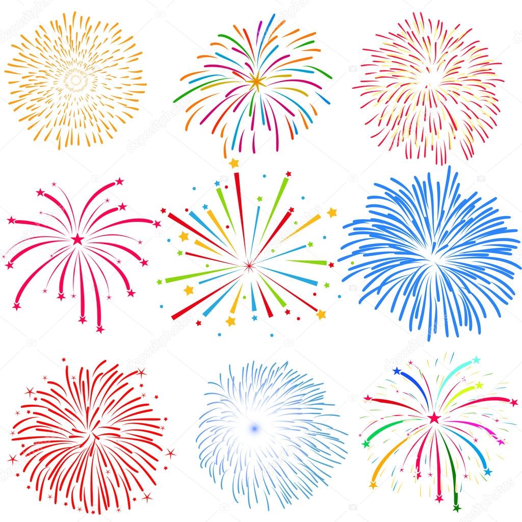 Vector fireworks background