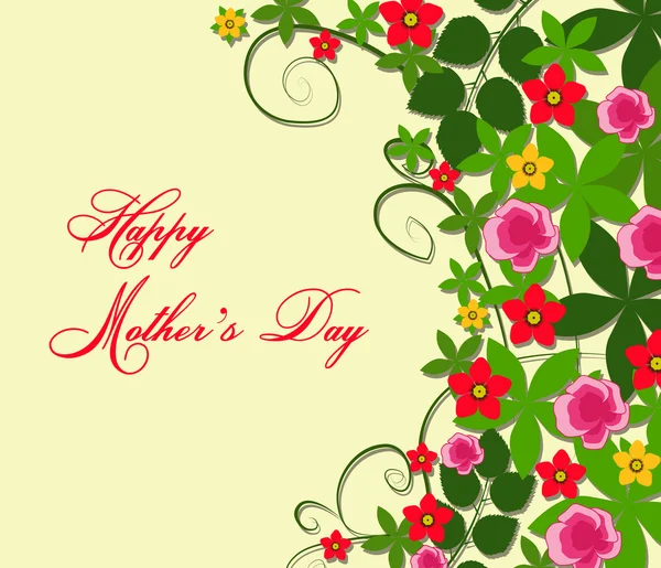 Feliz Dia das Mães celebração com flor — Vetor de Stock