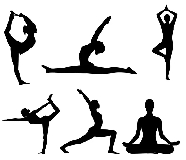 Meisje maakt yoga oefenen — Stockvector