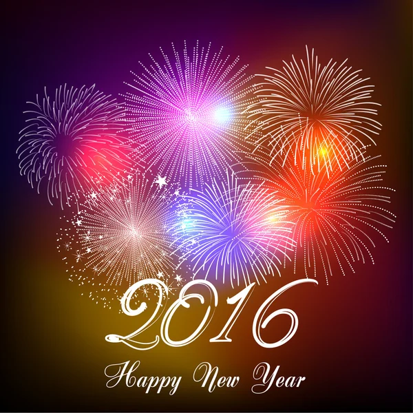 Mutlu yeni yıl havai fişek 2016 tatil arka plan tasarım