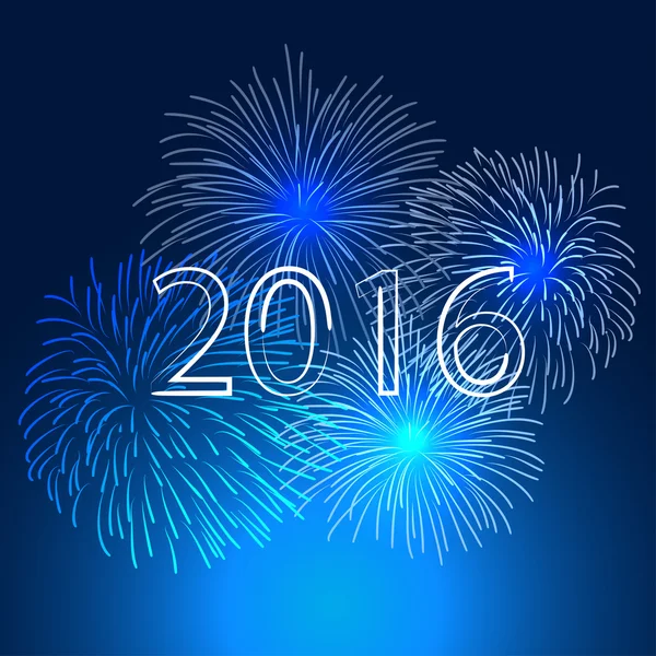 新年あけましておめでとうございます花火 2016年ホリデイ ・背景デザイン — ストックベクタ