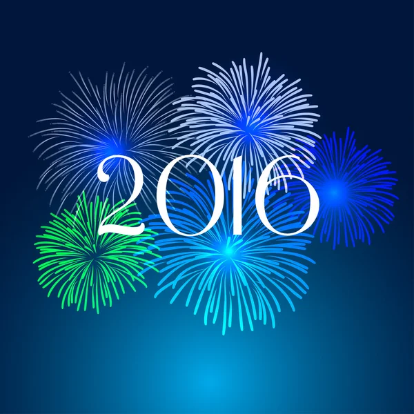 Happy new year fireworks 2016 holiday background design