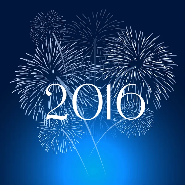 З Новим роком феєрверки 2016 святковий дизайн фону — стоковий вектор