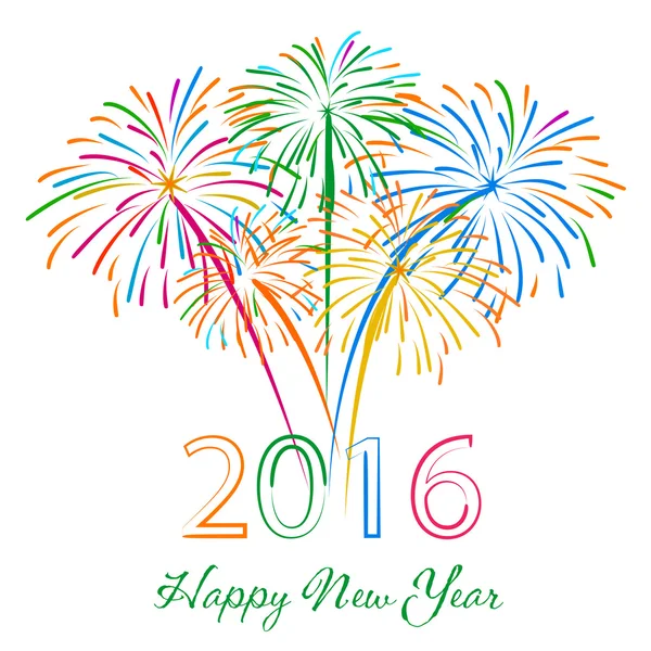 Mutlu yeni yıl havai fişek 2016 tatil arka plan tasarım
