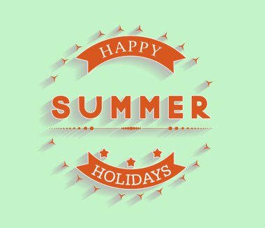 Etiket ve işaret vektör çizim tasarım öğeleri Retro yaz tatilleri.