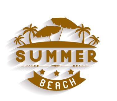 Etiket ve işaret vektör çizim tasarım öğeleri Retro yaz tatilleri.