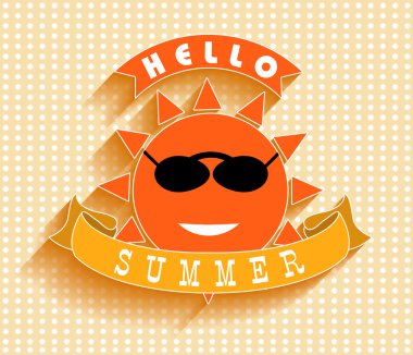 Etiket ve işaret vektör çizim tasarım öğeleri Retro yaz tatilleri.