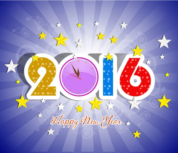 Szczęśliwego Nowego Roku 2016 kartka okolicznościowa — Wektor stockowy