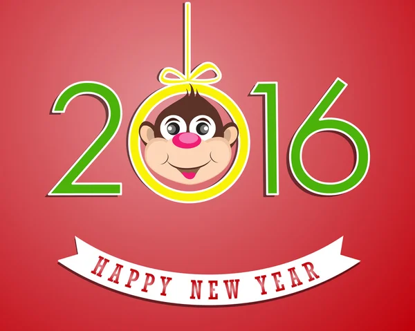 Happy New Year 2016 year of the monkey — Stock Vector