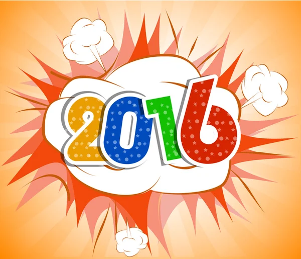 Mutlu yıllar 2016 tebrik kartı — Stok Vektör