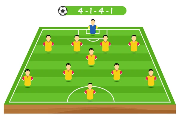 Tactiques et stratégie de football - formation populaire d'une équipe . — Image vectorielle