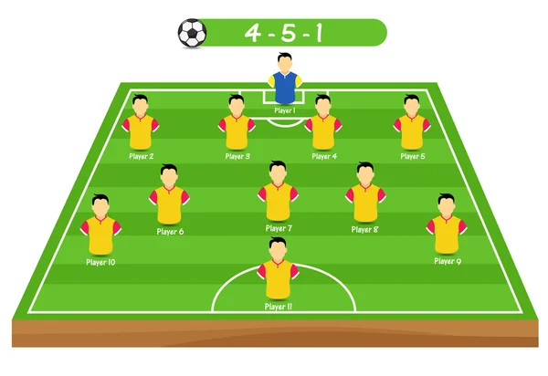 Posição tática do jogador de futebol —  Vetores de Stock