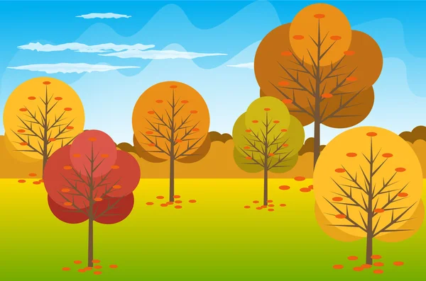 Jesienny krajobraz tło wektor ilustracja — Wektor stockowy