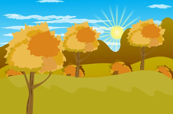 Jesienny krajobraz tło wektor ilustracja — Wektor stockowy