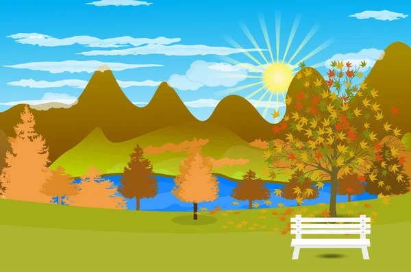 Autumn Landscape background Vector illustration — Stock Vector