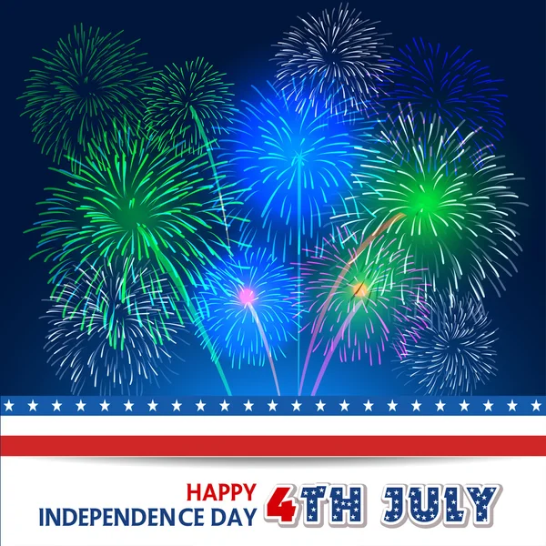 Dört Temmuz havai fişek arka plan ile