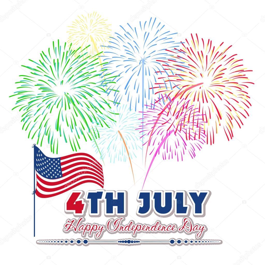 Fourth of July with firework Background