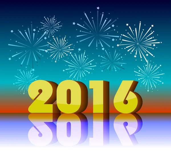 Schöner Text Frohes Neues Jahr 2016 — Stockvektor
