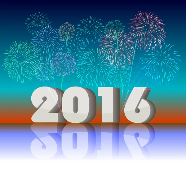 Mooie tekst Happy New Year 2016 — Stockvector