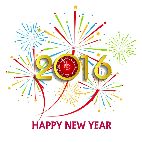 Frohes neues Jahr 2016 mit Feuerwerk Hintergrund — Stockvektor