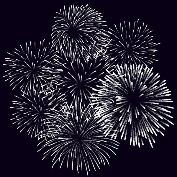 Exibição de fogos de artifício para Ano Novo e toda a ilustração de vetor de celebração — Vetor de Stock
