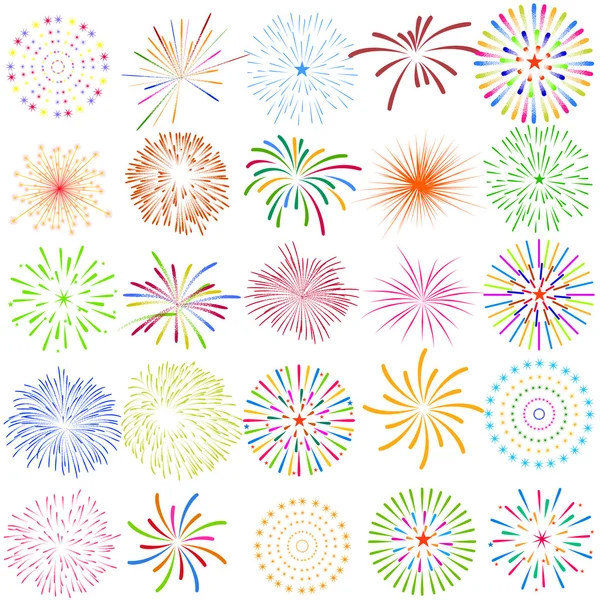 Havai fişek gösterisi için yeni yıl ve tüm kutlama vektör çizim