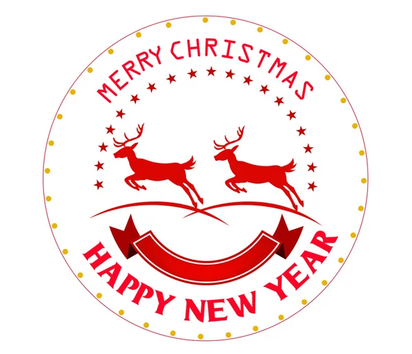 Merry Christmas met vintage etiketten vectorillustratie — Stockvector