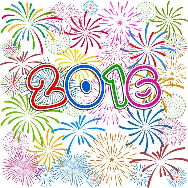 Feliz Ano Novo 2016 com fundo fogos de artifício —  Vetores de Stock
