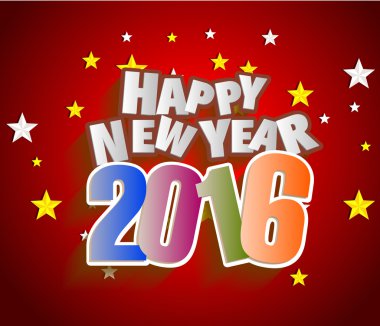 Mutlu yıllar 2016 tebrik kartı