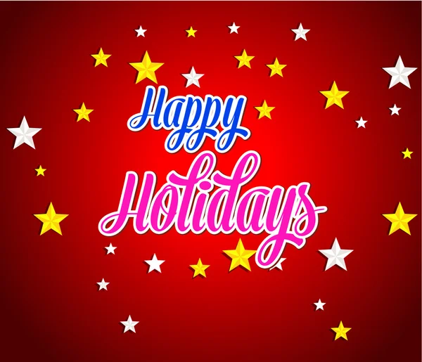 Happy Holidays illustrazione vettoriale per il design delle vacanze, poster della festa, biglietto di auguri — Vettoriale Stock