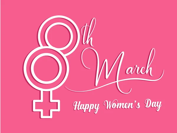 Feliz Dia da Mulher celebrações conceito com texto rosa elegante — Vetor de Stock