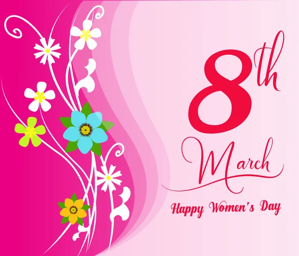 Happy Women 's Day celebrations concept with stylish pink text — стоковый вектор