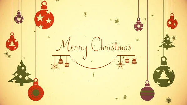 Daire 2d Noel arkaplan çizimi Mutlu noeller metni