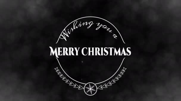 Buon Natale e felice anno nuovo testo animazione con canale alfa — Video Stock