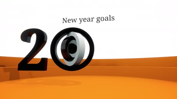 Animação 3D do aparecimento dos novos anos data 2021 e um alvo com um dardos — Vídeo de Stock