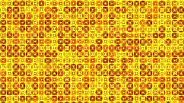 Orange błyszczące abstrakcyjne kwadraty ruch grafika tło — Wideo stockowe