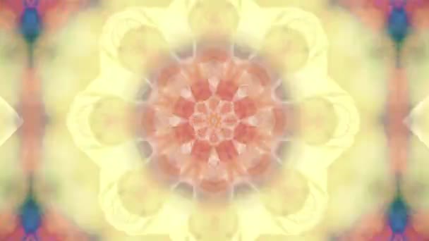 Eteryczna jasna symetryczna animacja mandali płynna pętla, pętla animacji zdolna — Wideo stockowe