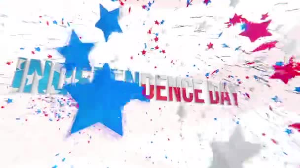 Animação abstrata com estrelas para celebrar o dia da independência — Vídeo de Stock