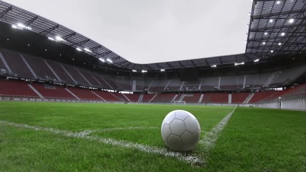 Patio de césped verde vacío en un estadio vacío — Vídeo de stock