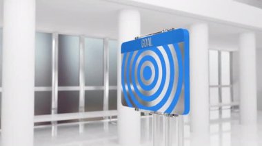 Hedef plan, hareket. Dart tahtası biçimindeki kontrol işareti