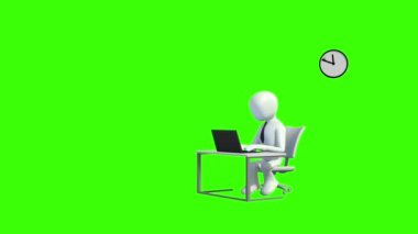 Çok çalışan bir iş adamının 3D resimlerini gösteren kavramsal video.